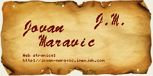 Jovan Maravić vizit kartica